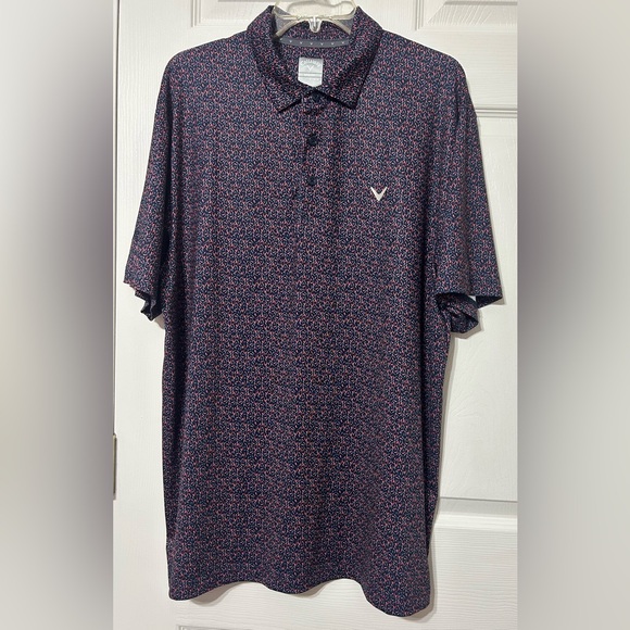 Callaway Men’s Navy Blue Red Golf Performance Polo Shirt Opti-Dri Size L - Picture 1 of 6